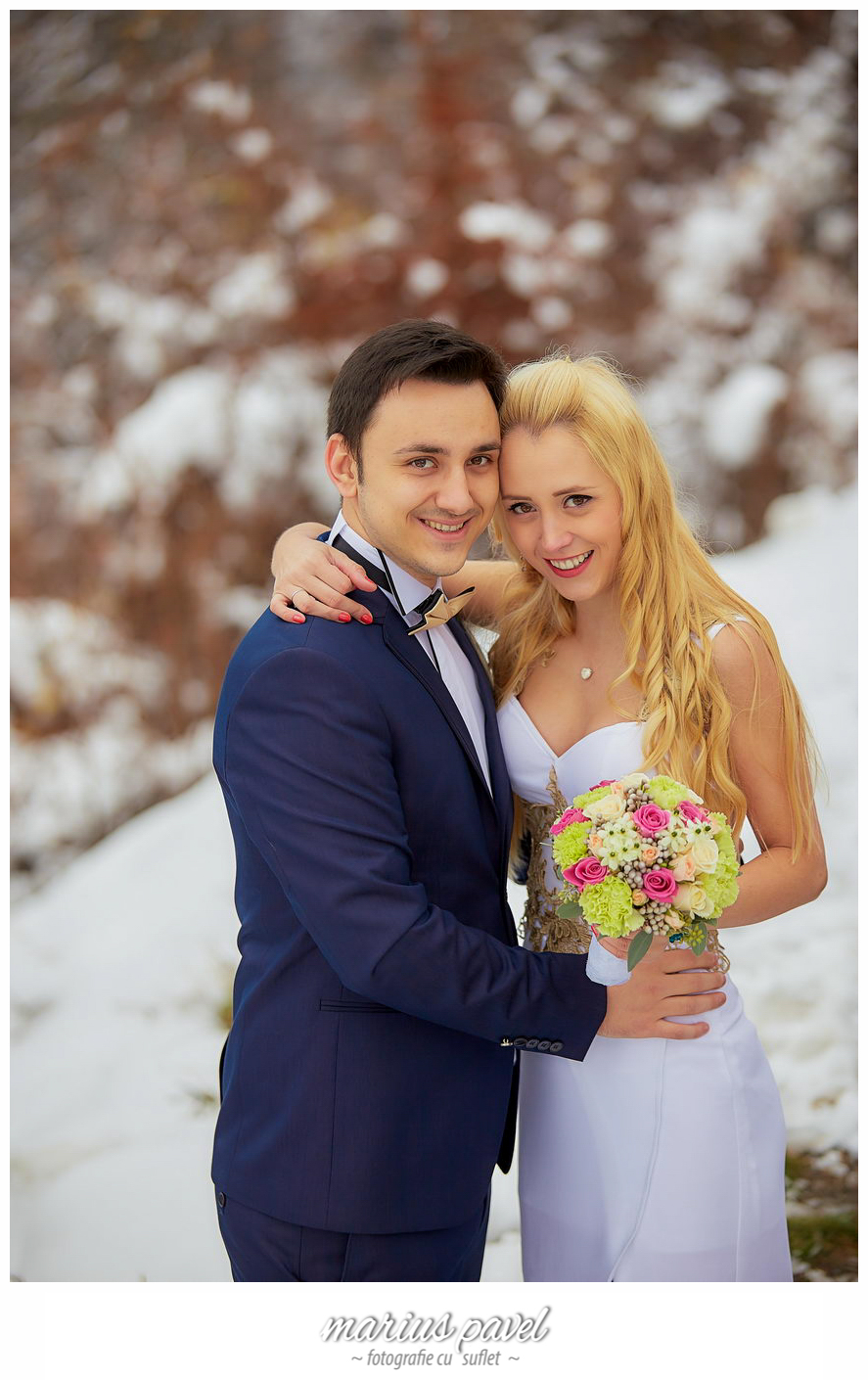 Fotografii de cuplu iarna in Brasov